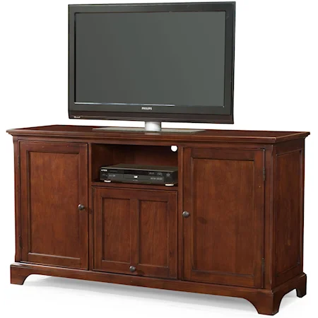 Casual Solid Cherry Media Console with Storage